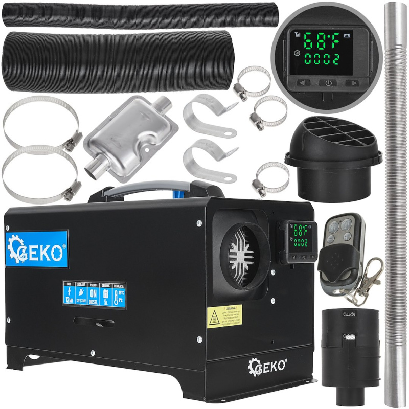 Nezávislé naftové topení 12 kW 12 V / 230 V - GEKO G80458