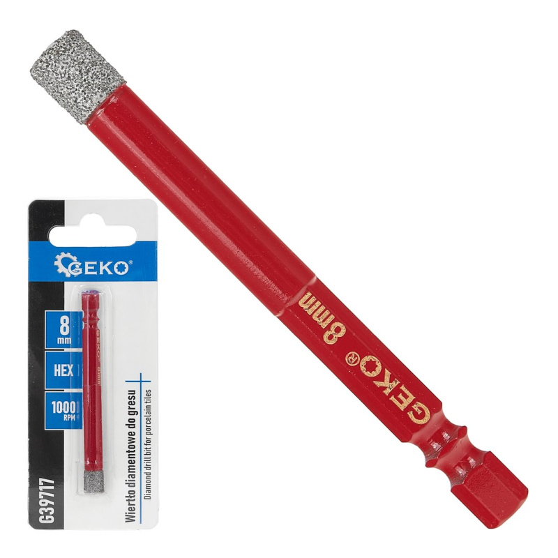 GEKO Diamantový vrták na dlaždice 8 mm HEX