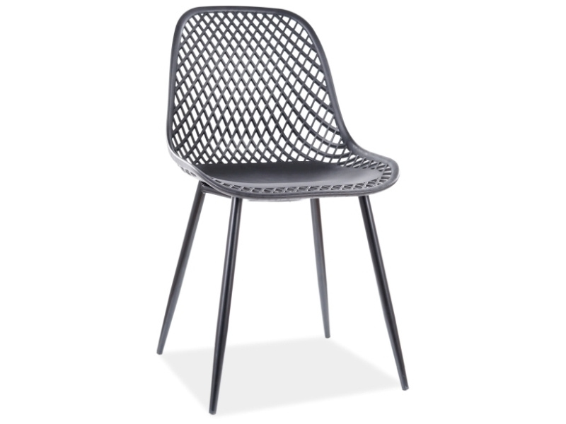 Sametová jídelní židle Engineering – černá