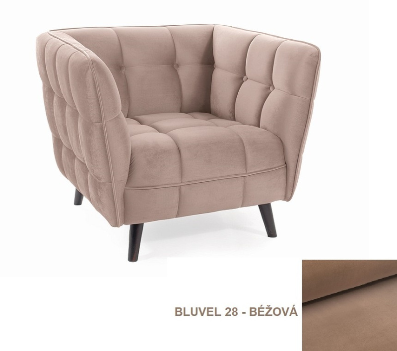 Křeslo Castello Velvet 1 CASTELLO1V28