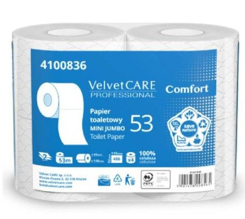 Velvet CARE Toaletní papír Velvet Professional - 2 vrstvý, 53 m, 4 role