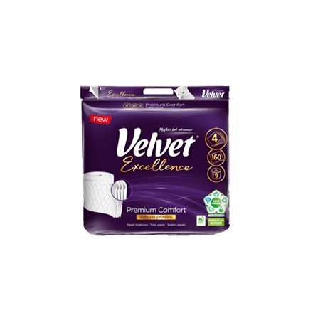 Toaletní papír Velvet Excellence - 4vrstvý, 9 rolí