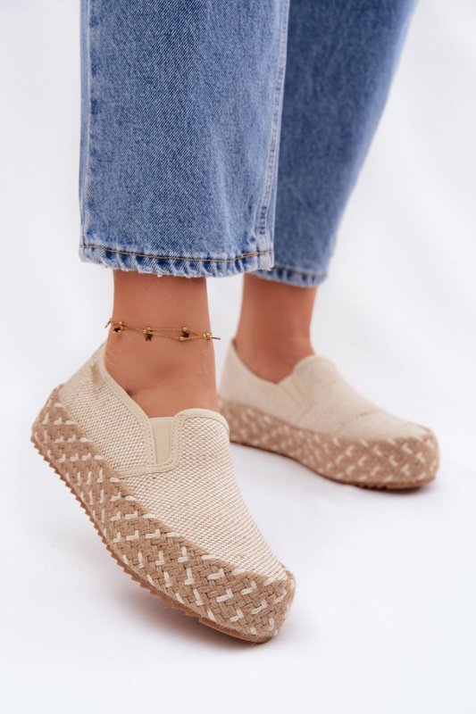 Dámské platformové espadrilky s pletenými detaily