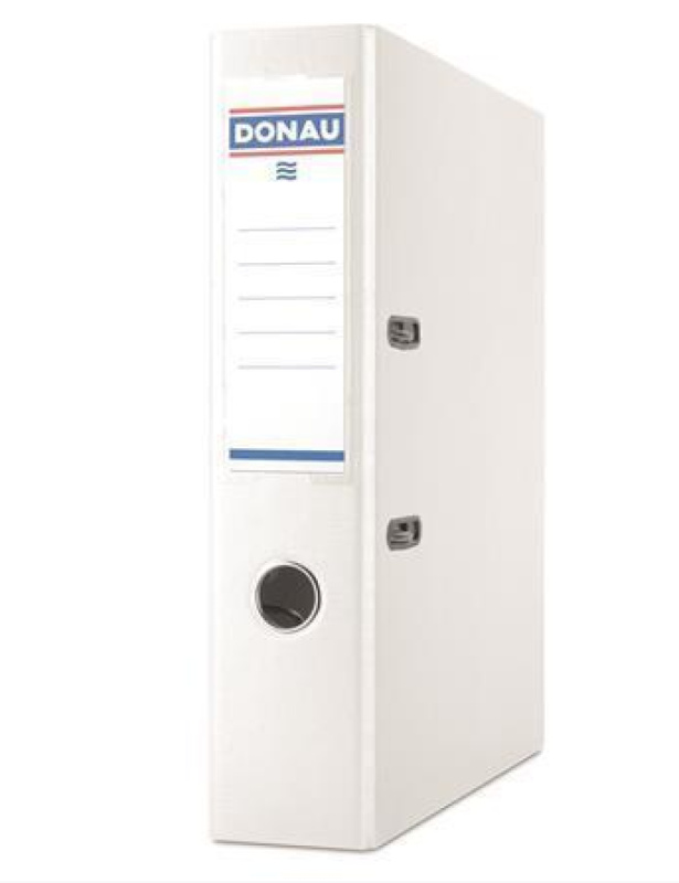 Pákový pořadač Donau - A4, s kapsou, kartonový, hřbet 7,5 cm, bílý