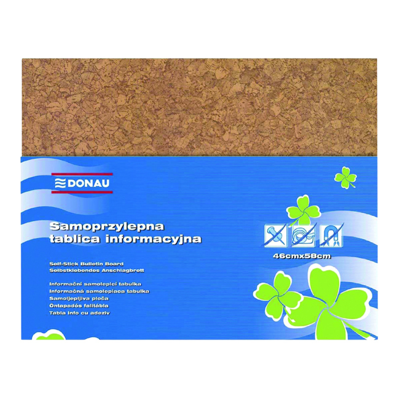 Samolepicí nástěnka DONAU - korek, 46 x 58 cm, hnědá