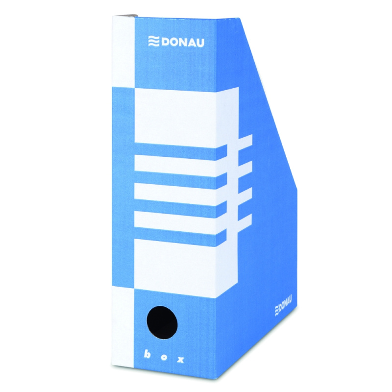 Stojan na časopisy Donau - A4, kartonový, 10 cm, modrý