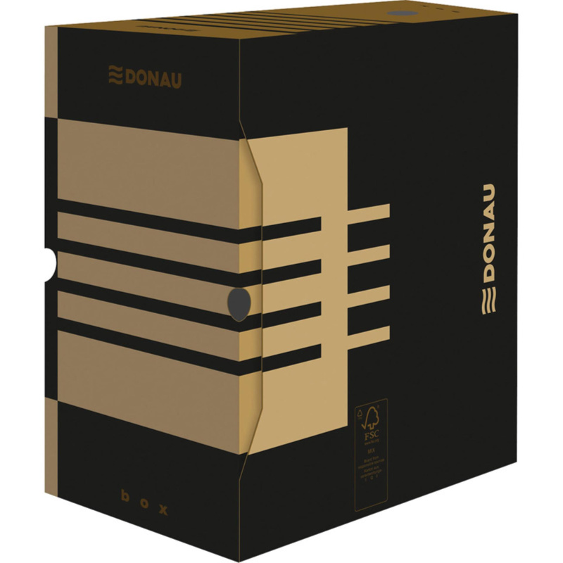 Archivační box Donau- A4,  200 mm, hnědý