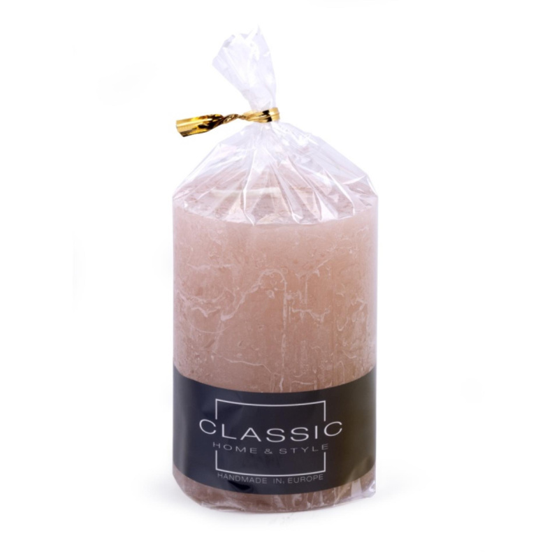 Sloupová rustikální svíčka, 70 x 100 mm, růžová
