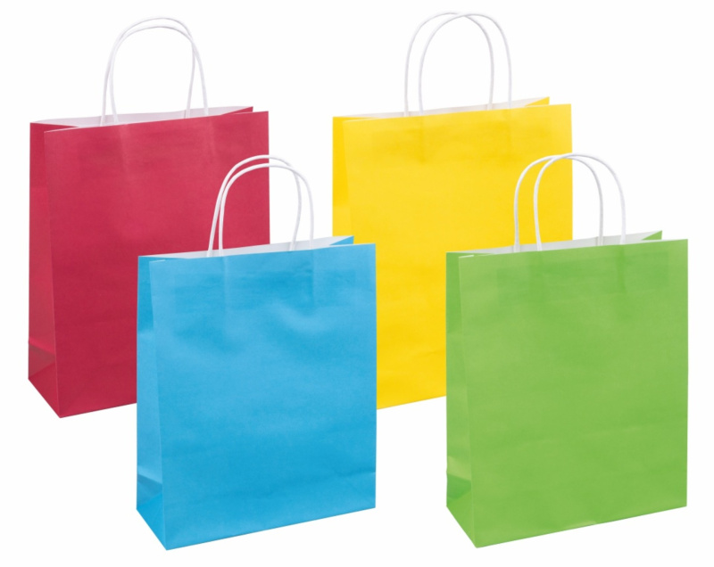 Donau Papírová taška - 25 x 30 x 10 cm, mix barev, 1 ks