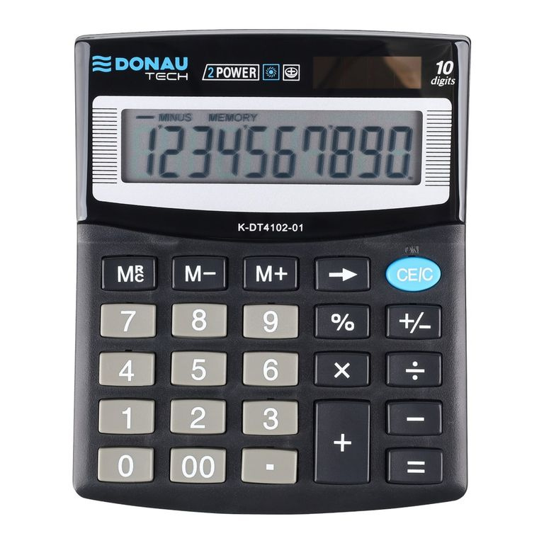 Stolní kalkulačka DONAU TECH, K-DT4102 - 10-míst displej, černá