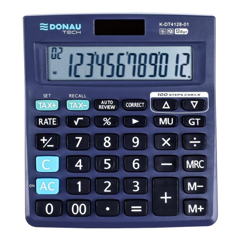 kancelářská kalkulačka Donau TECH 4128, 12místná - černá