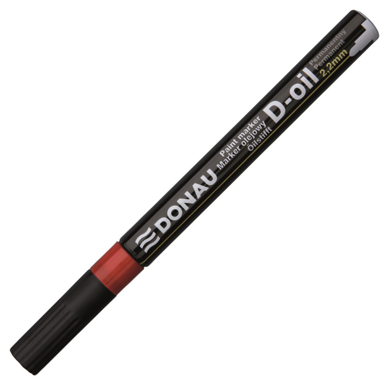 Olejový popisovač DONAU D-OIL - 2,2 mm, červený 208486