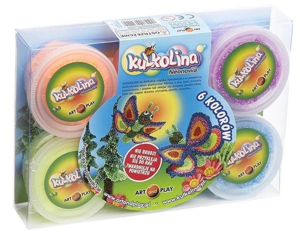 Plastelína Kulkolina v 6 neonových barvách