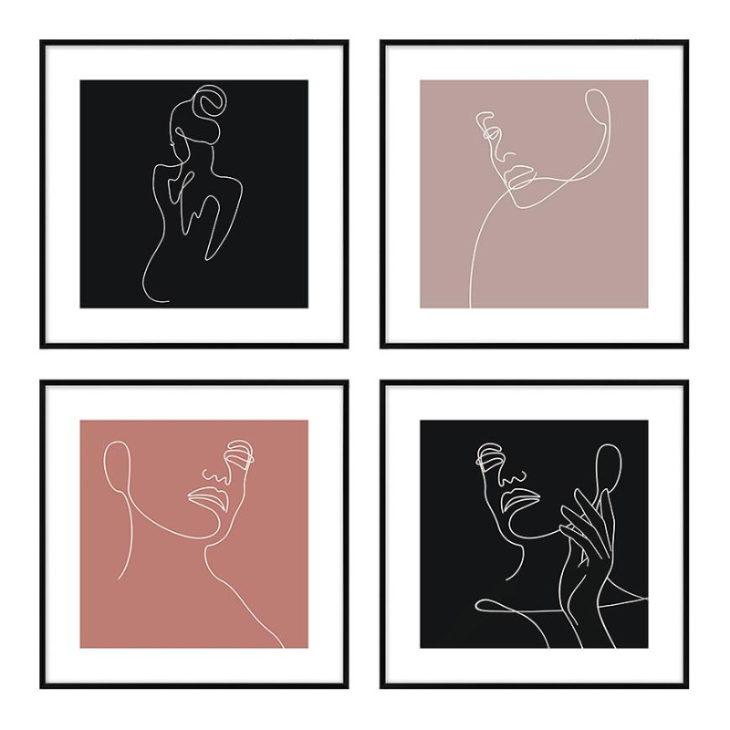 Set 4x obraz 70x70 cm 4x30x30 cm 70x70 cm