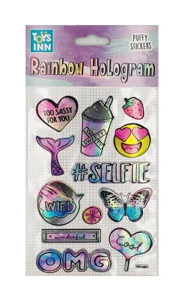 Holografické samolepky Rainbow Selfie