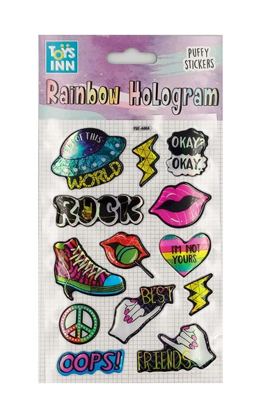 Holografické samolepky Rainbow ROCK – barevná duhová sada