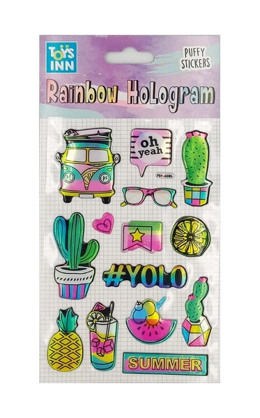 Holografické samolepky Rainbow Summer