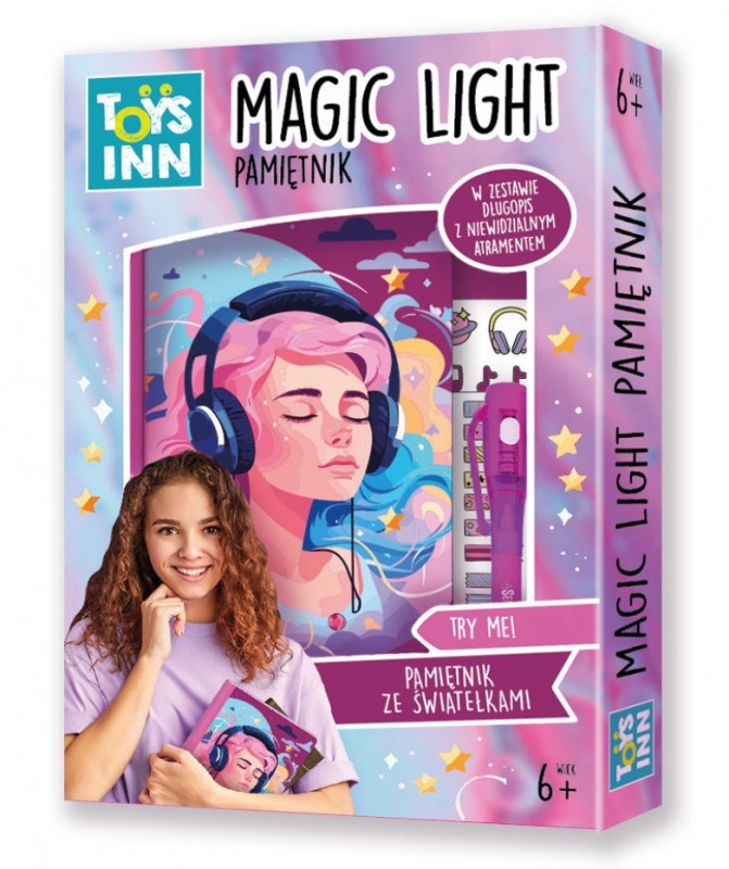Diář Magic Light Music s LED světýlky a tajným inkoustem