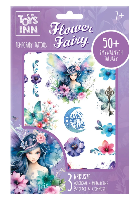 Dočasné tetování Flower Fairy Iris – kreativní sada pro děti