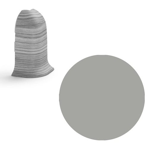 Vnější roh k soklu Naturel šedá , PVC délka 0,5 cm, výška hrany 56 mm, NATNGTZ03