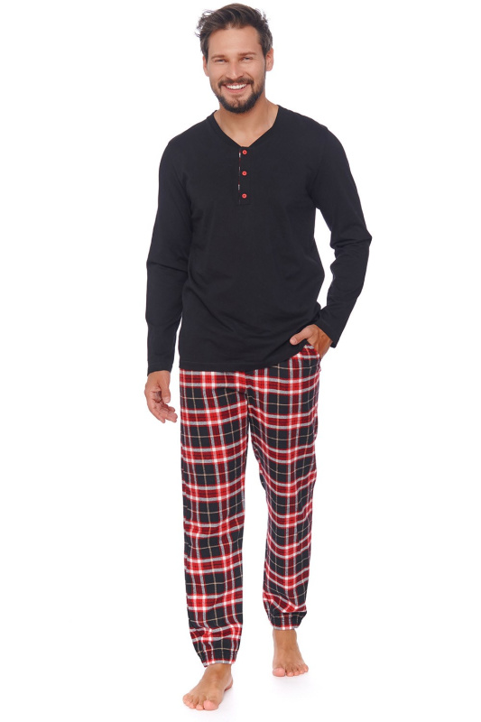 Pánské pyžamo Doctor Nap PMB.4506 black Barva: Černá, Velikost: L