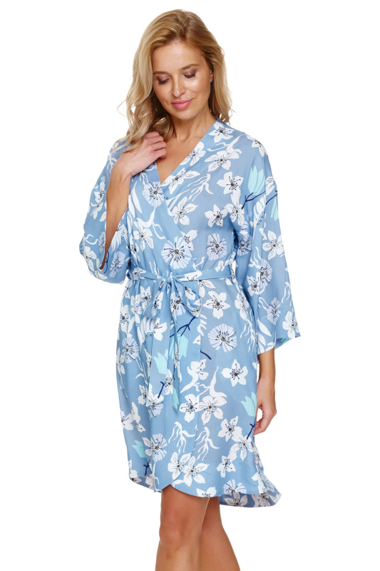 Dámská viskózový župan Doctor Nap SWW.7251 Barva: Modrá - světle, Velikost: XL