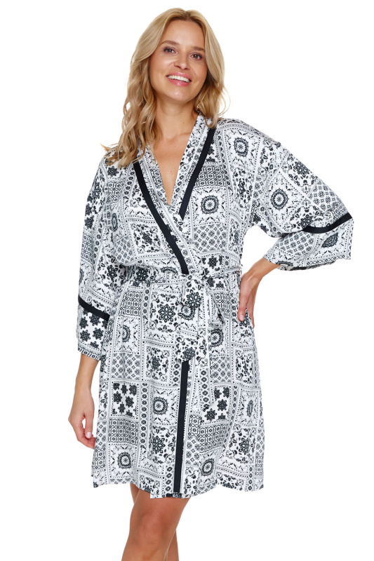 Dámská viskózový župan Doctor Nap SWW.7258 Barva: Bílá, Velikost: XL