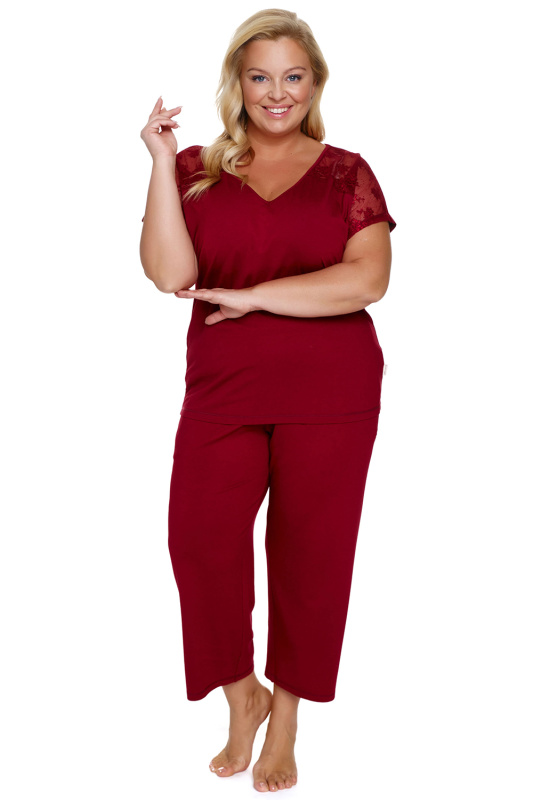 Dámské pyžamo Doctor Nap PB.7259 Barva: Bordó, Velikost: 2XL