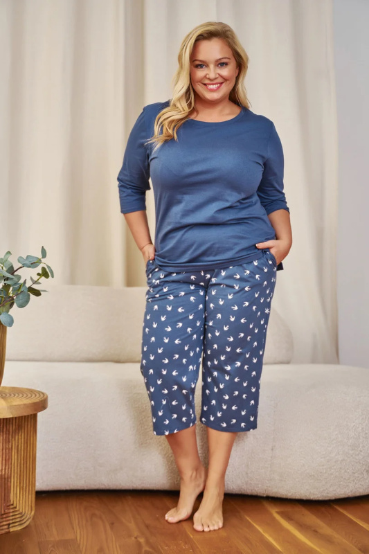 DÁMSKÁ PYŽAMA PB.7264 VELKÁ S/25 DEEP-BLUE XXL