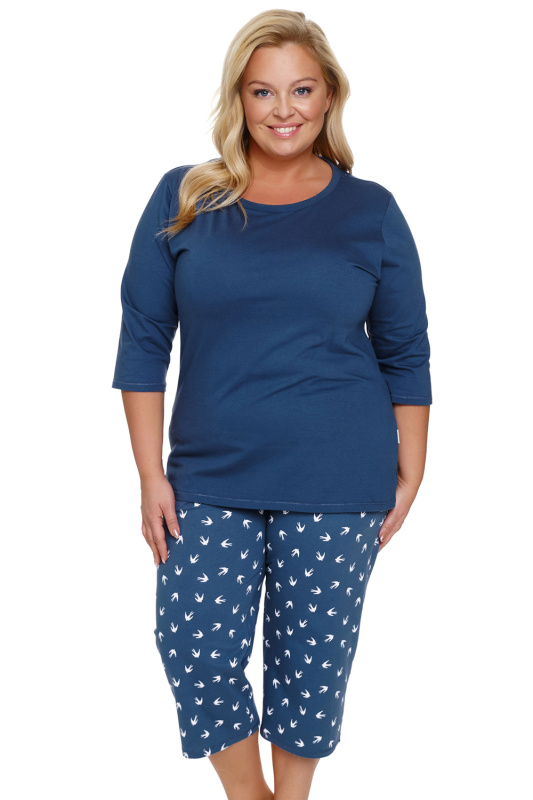 Dámské pyžamo Doctor Nap PB.7264 Barva: Modrá - světle, Velikost: 3XL