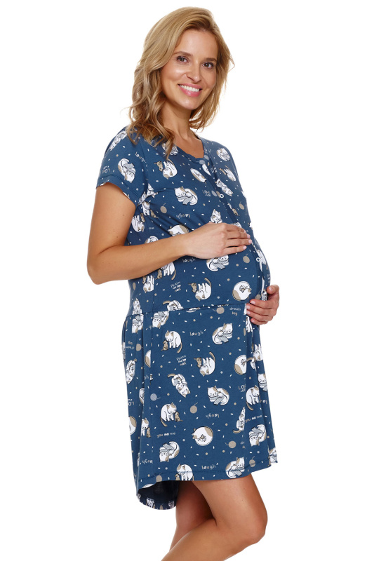 Noční košile na rozepínámí Doctor Nap TCB.9444 Barva: Černá, Velikost: XL