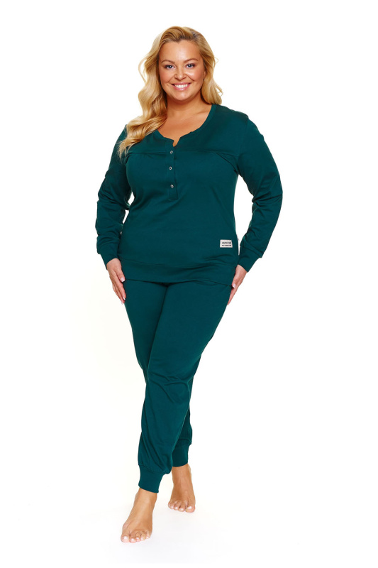 Dámské dlouhé pyžamo Doctor Nap PM.4349 Barva: Zelená, Velikost: 2XL