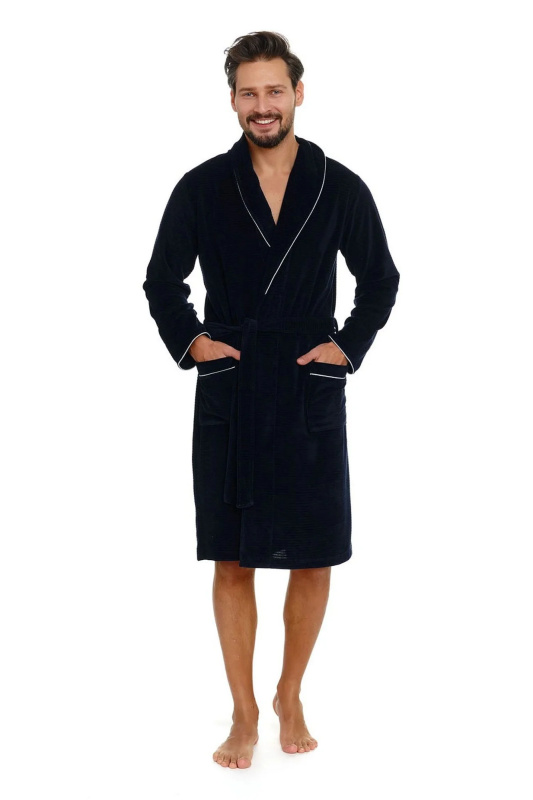 Pánský župan 6063 dark blue - Doctornap tmavě modrá XL