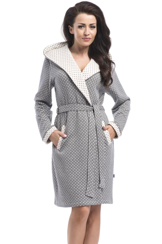 Dn-Nightwear Župan Dobranocka SGW.8030 - výprodej Barva: Šedá, Velikost: S