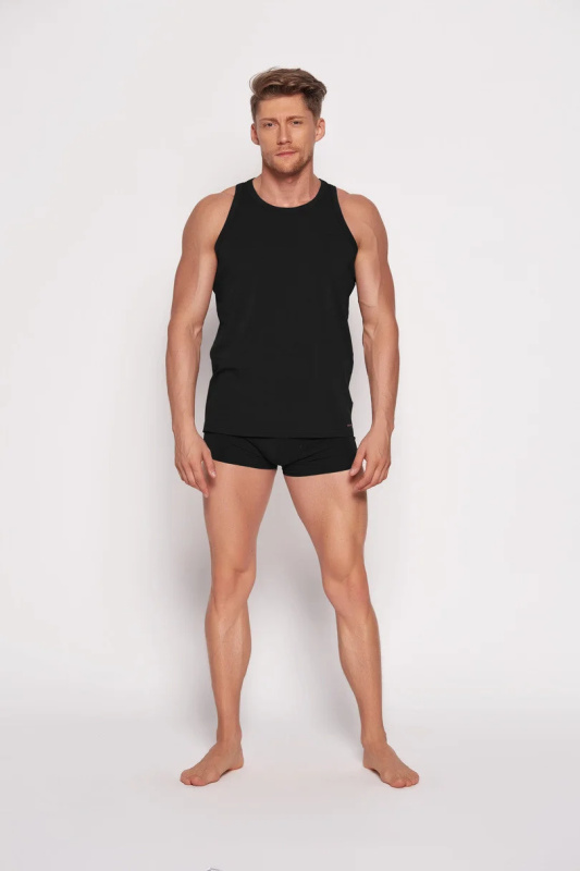 Pánský nátělník BRASS 18732 RED LINE světle šedá L