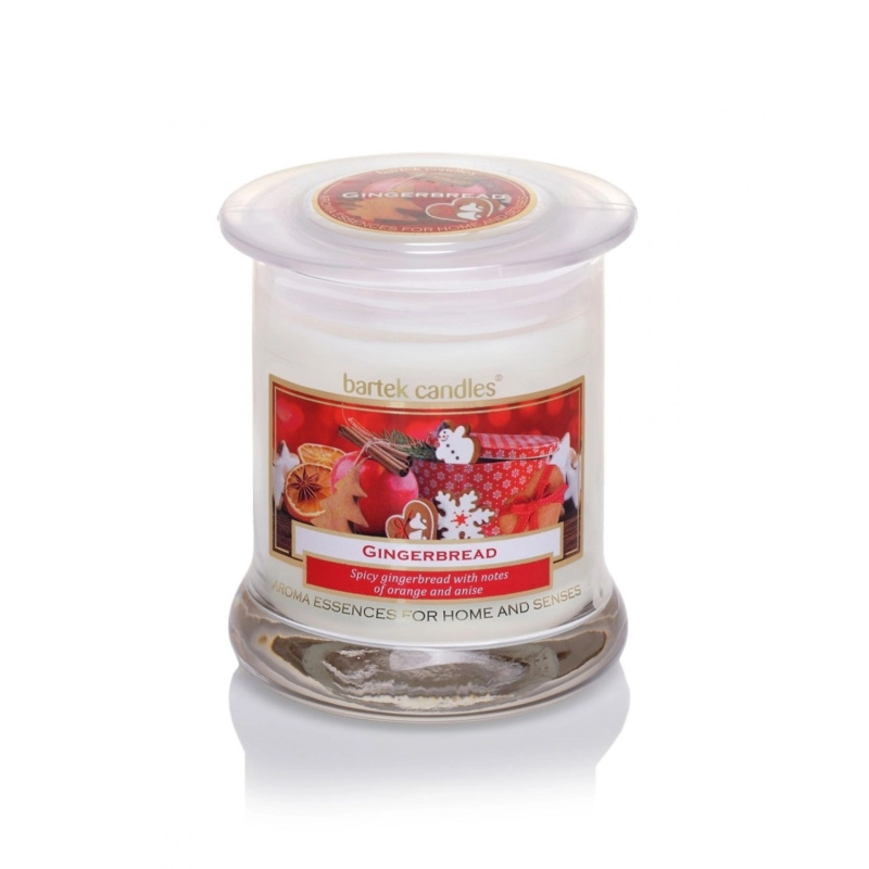 Bartek Candles Vonná svíčka ve skle Gingerbread, bílá, 260 g