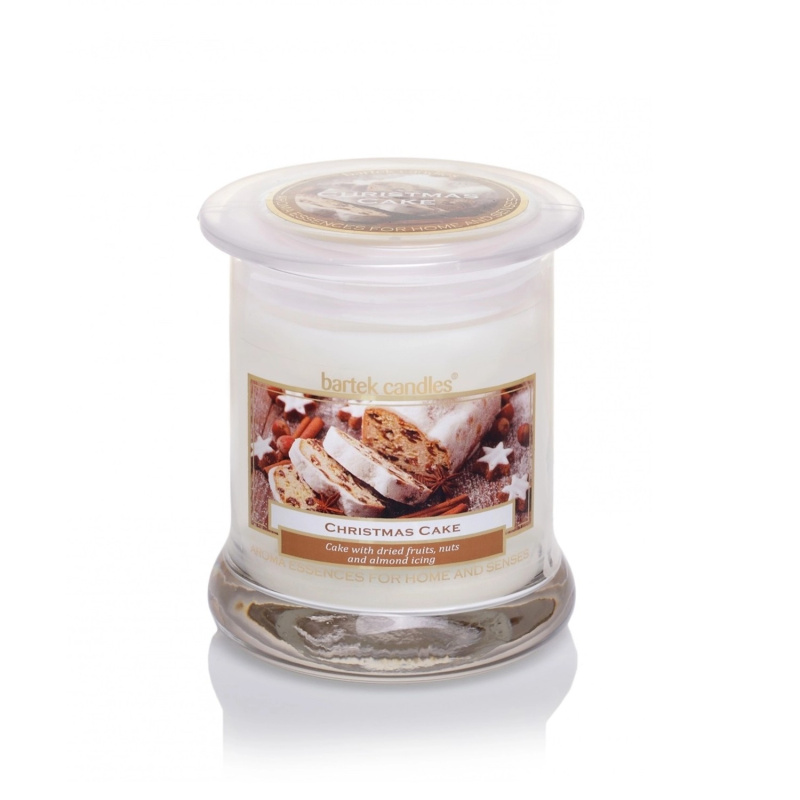 Bartek Candles Vonná svíčka ve skle Christmas Cake, bílá, 260 g