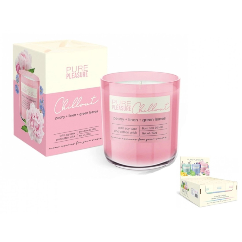 Nohel Garden Vonná svíčka ve skle Pure Pleasure RELAX růžová, 150 g