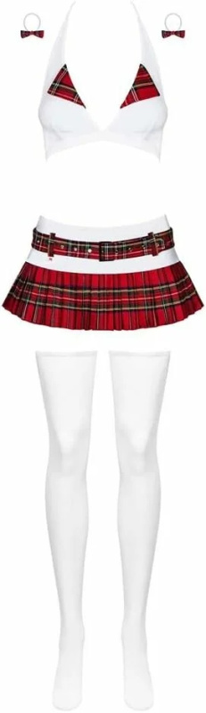 Komplet Obsessive Schooly Barva: Bílá, Velikost: L/XL