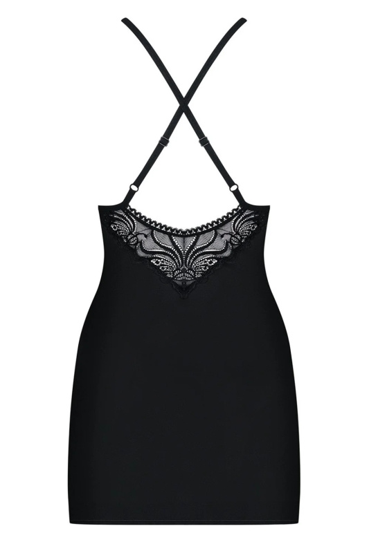 Dámský set Obsessive černý (828-CHE chemise) L