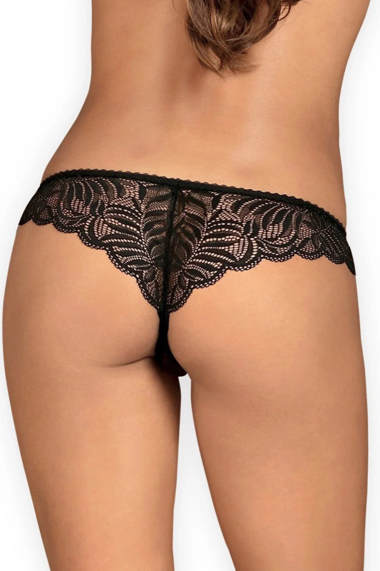 Tanga Obsessive Contica crotchles thong Barva: Černá, Velikost: S/M