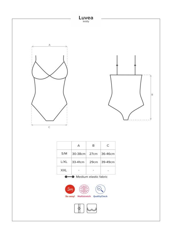 Body Obsessive Luvae teddy Barva: Černá, Velikost: L/XL