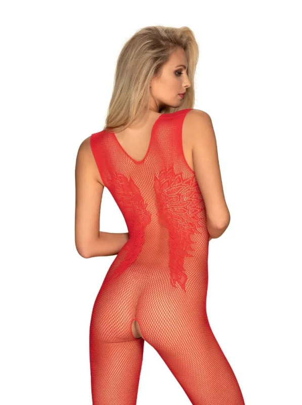 Obsessive Bodystocking N112 Barva: Červená, Velikost: S/M