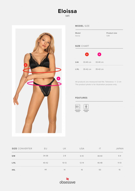 Dámský set Obsessive černý (Eloissa set) S
