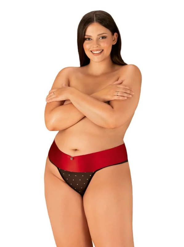 Dámská tanga Obsessive černá (Tienesy thong) XXL