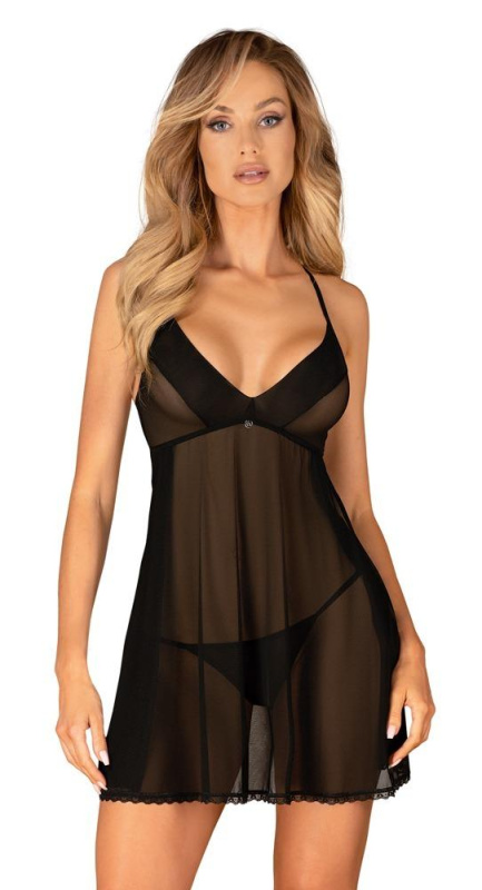 Košilka Obsessive Latinesa babydoll Barva: Černá, Velikost: XS/S