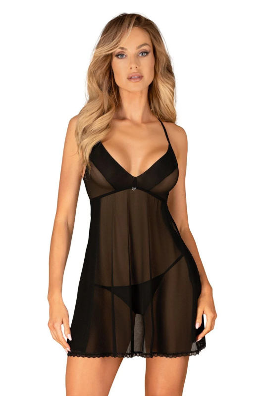 Košilka Obsessive Latinesa babydoll Barva: Černá, Velikost: M/L