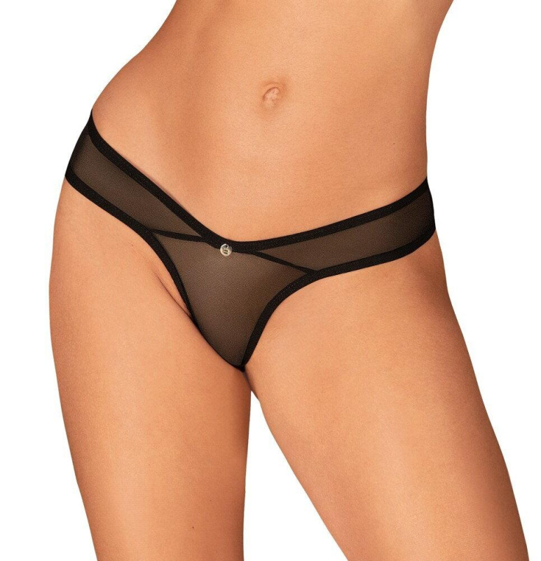 Dámská tanga Obsessive černá (Glandez thong) XS/S