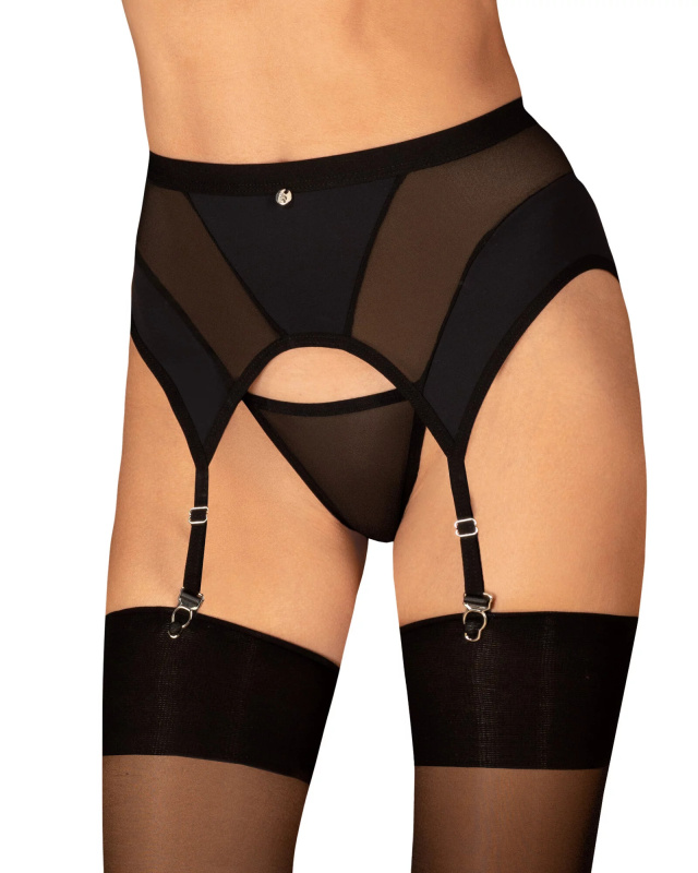 Dámský podvazkový pás Obsessive černý (Chic Amoria garter belt) XS/S