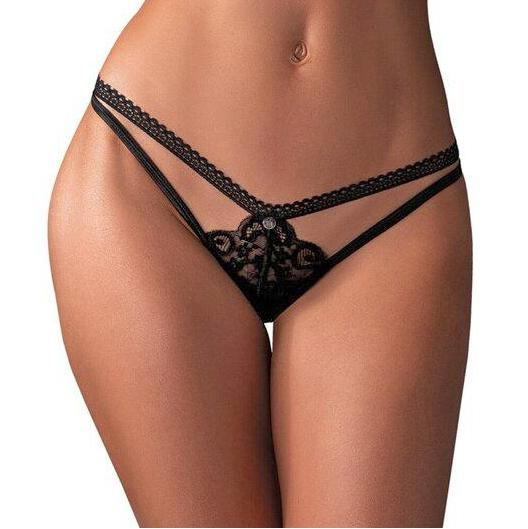Tanga Obsessive Blomentis thong Barva: Černá, Velikost: XL/2XL